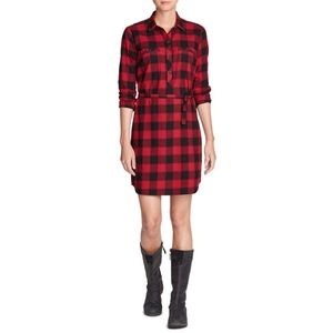 Flannel Shirt Dress in Buffalo Check
